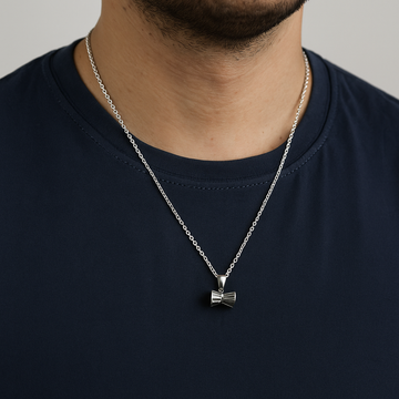 Silver Dholak Charm Chain Pendant