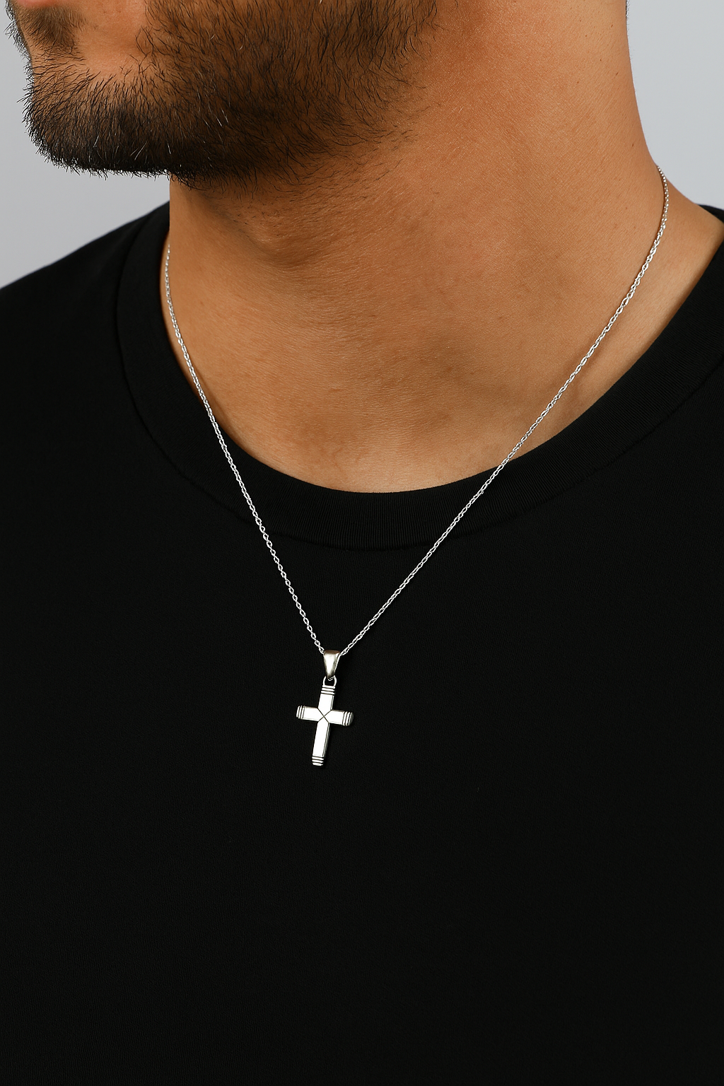 Silver Grace Cross Chain Pendant